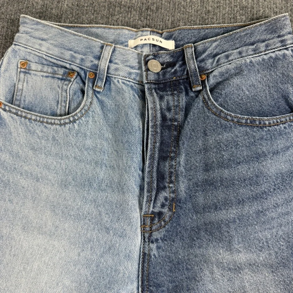 PacSun Two Tone Split Wash Dad‎ Jean High Waisted Blue Denim Size 26